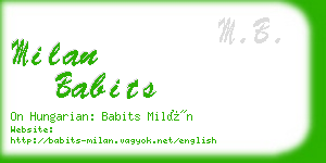 milan babits business card